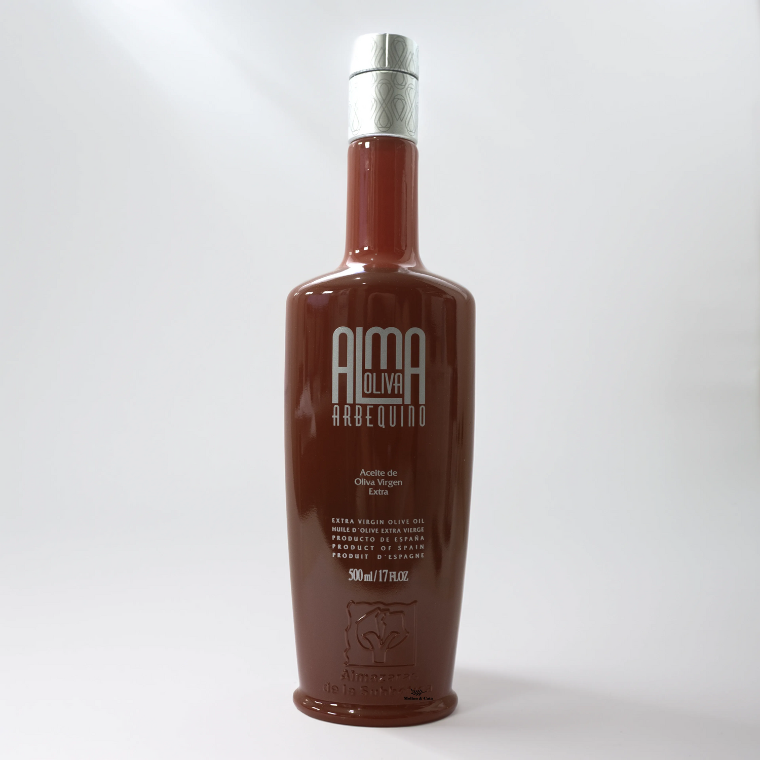 Botella de aceite de oliva virgen extra Almaoliva Arbequino 500ml de Molino y Cata
