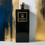 Aceite de Oliva Virgen Extra Elizondo Royal de Cazorla 500ml con fondo inspirado en el diseño de la botella