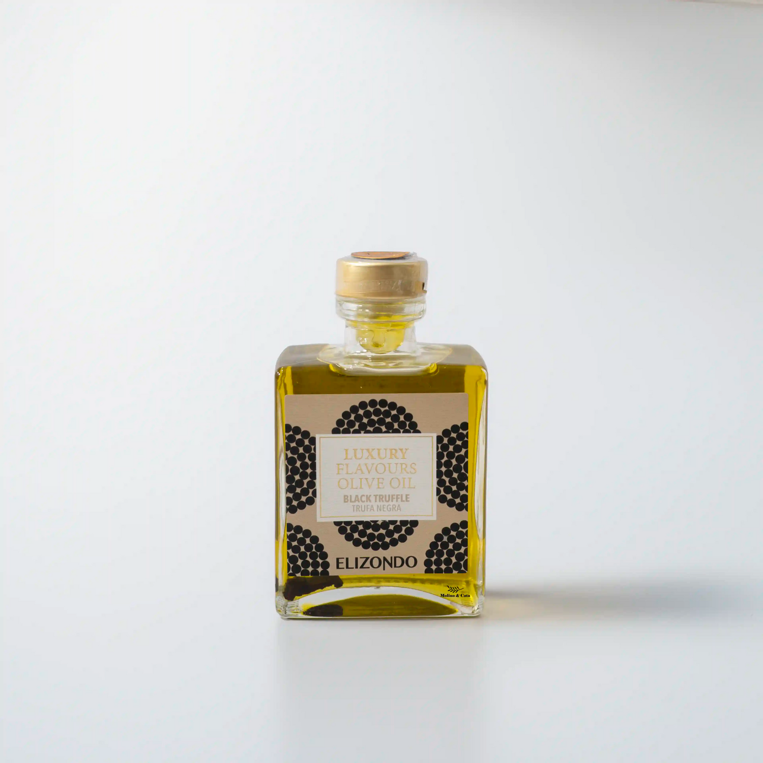Botella de Elizondo Trufa Negra 240ml, condimento a base de Aceite de Oliva Virgen Extra de Aceites Elizondo