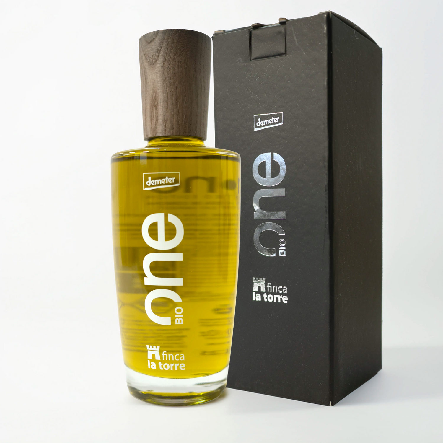 Finca la Torre Arbequina ONE Aceites de Oliva Virgen Extra 500ml ecológico botella para regalar con estuche