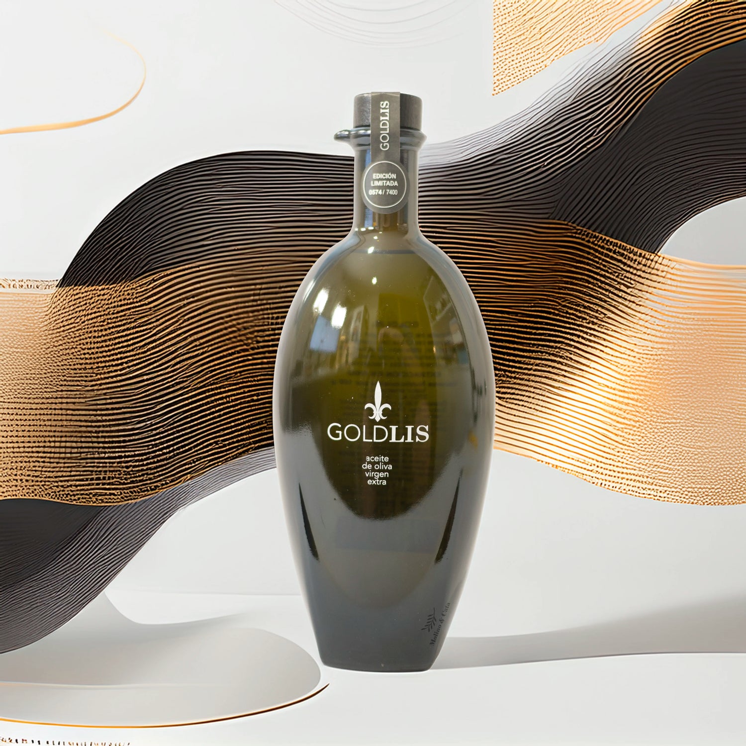 GoldLis 500ml coupage con fondo inspirado en el diseño de la botella