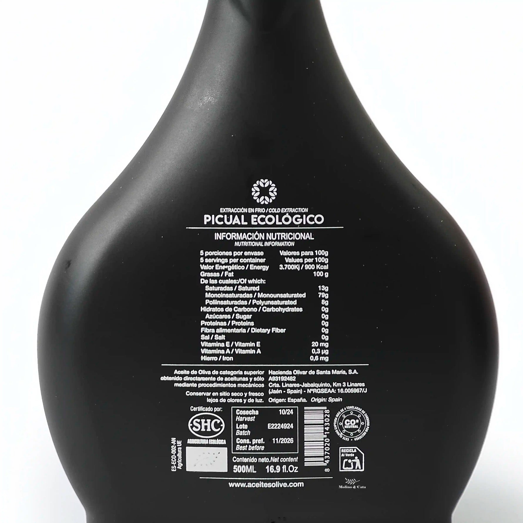 O.LIVE Ecológic 500ml-detalle etiqueta