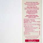 Aceite de Oliva Virgen Extra O-MED Picual 500ml detalle de la etiqueta trasera