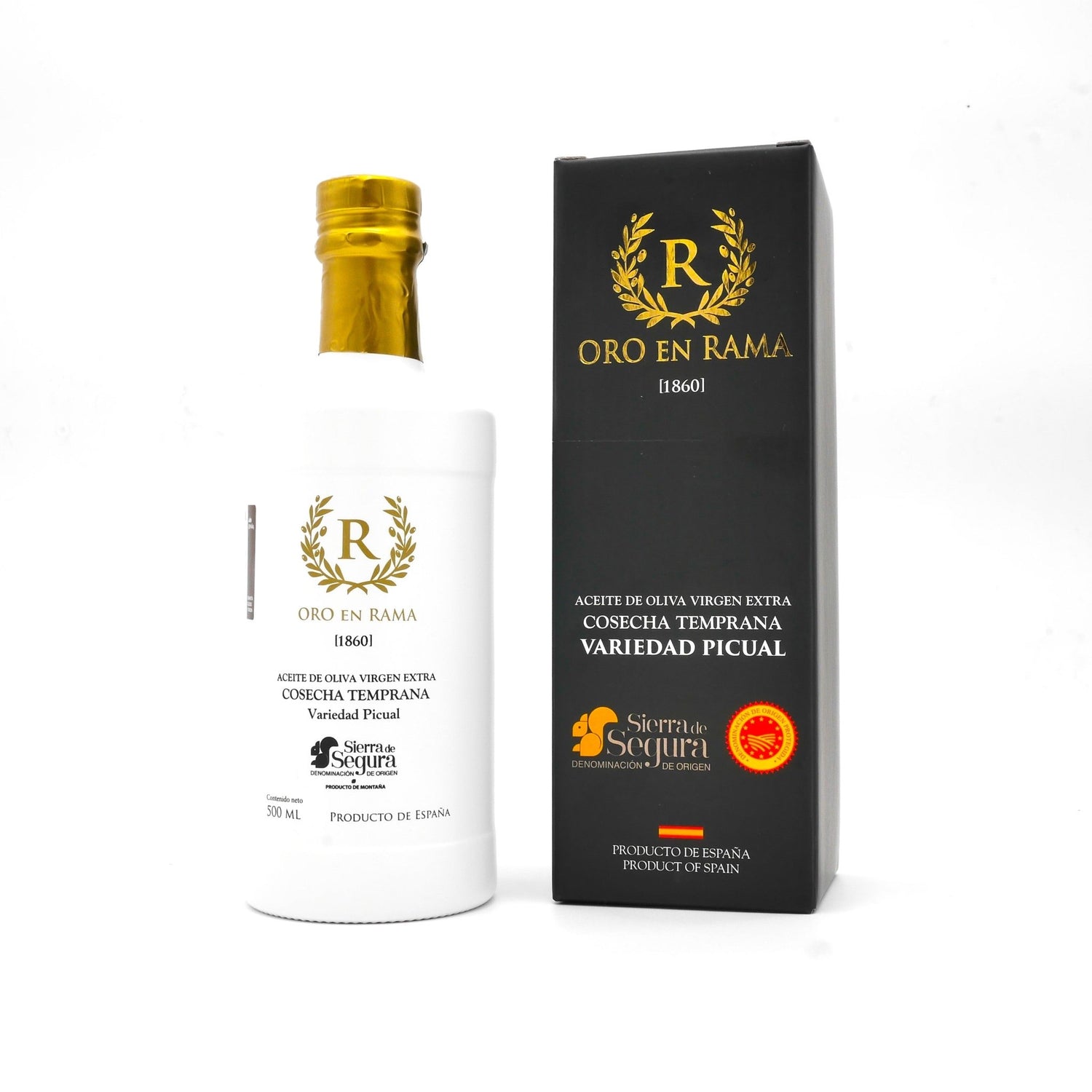 Oro en Rama Aceite de Oliva Virgen Extra Picual 500ml más popular en Amazon a la venta en Molino y Cata con estuche