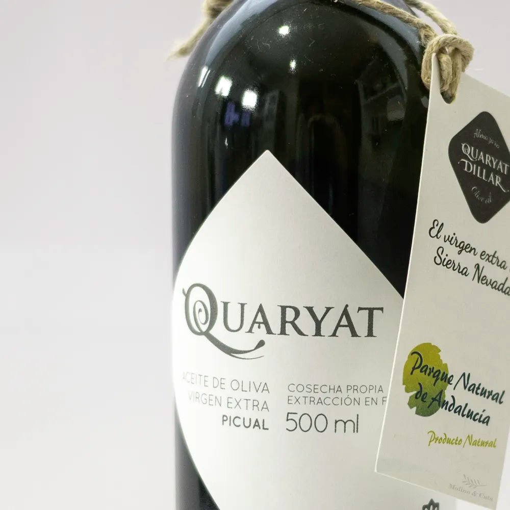 Quaryat Picual etiqueta closeup 