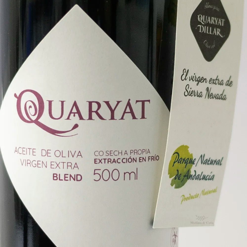 Quaryat blend 500ml closeup etiqueta