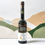 Botella de Aceite de Oliva Virgen Extra Rincón de la Subbética Hojiblanca 500ml con fondo pintado de Molino y Cata